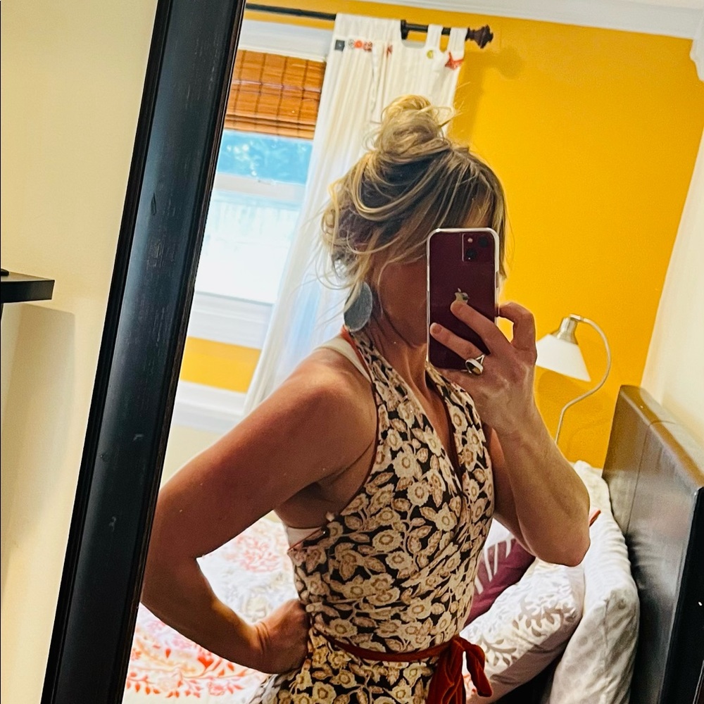 Wrap dress floral retro soft